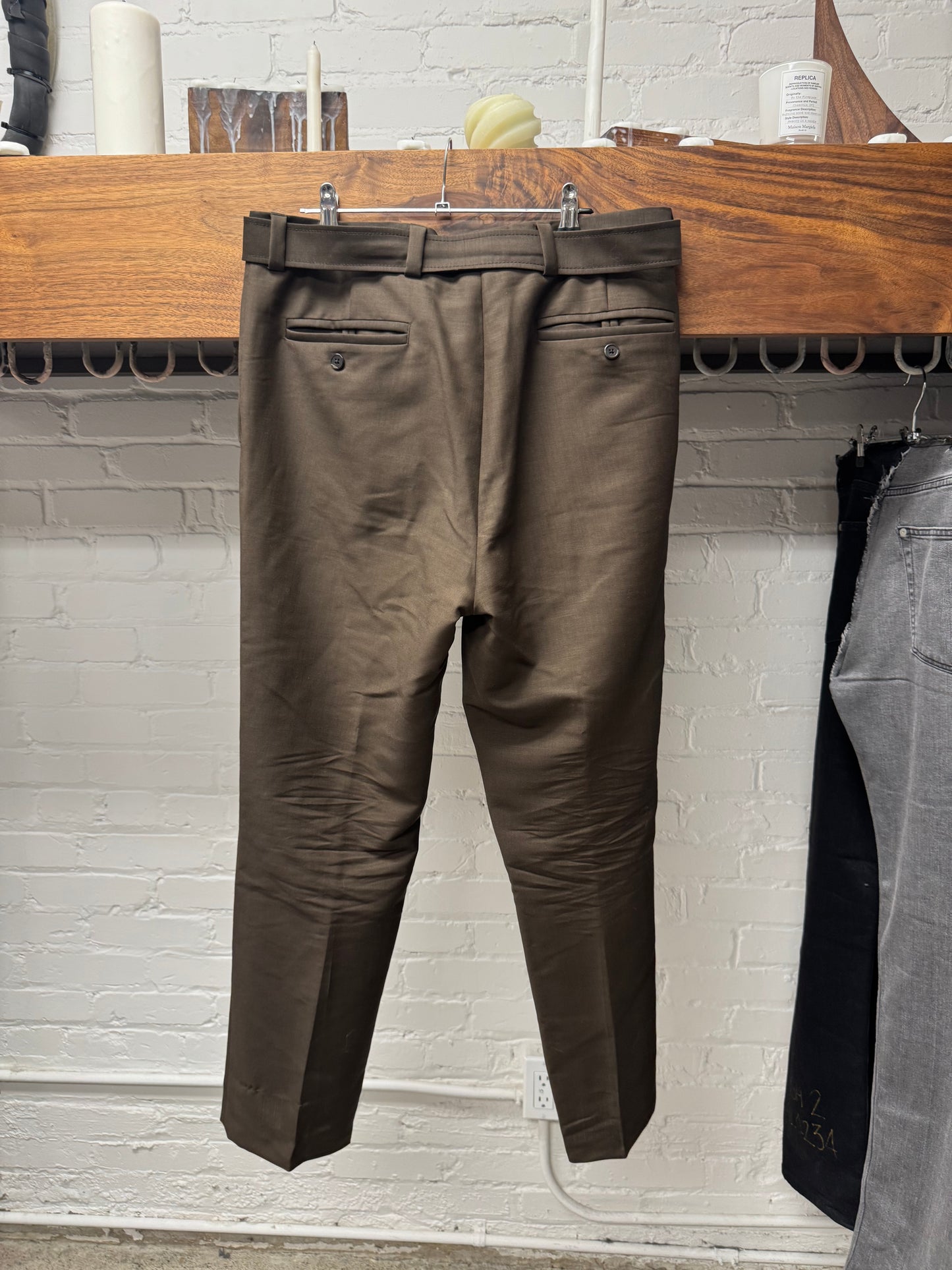 SS2018 Prada ‘Chocolate Brown’ Belted Trousers