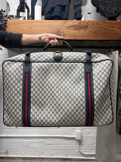 Vintage 1980s Gucci ‘Guccisima’ Monogram Top Handle Canvas Extra Large Luggage Bag