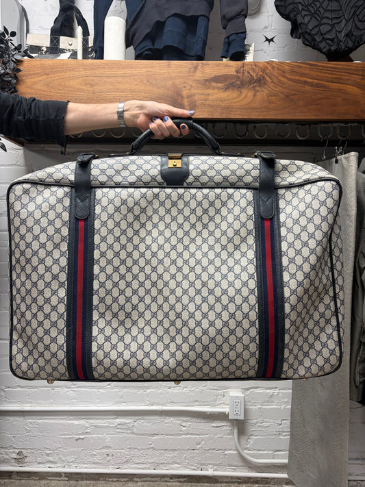 Vintage 1980s Gucci ‘Guccisima’ Monogram Top Handle Canvas Extra Large Luggage Bag