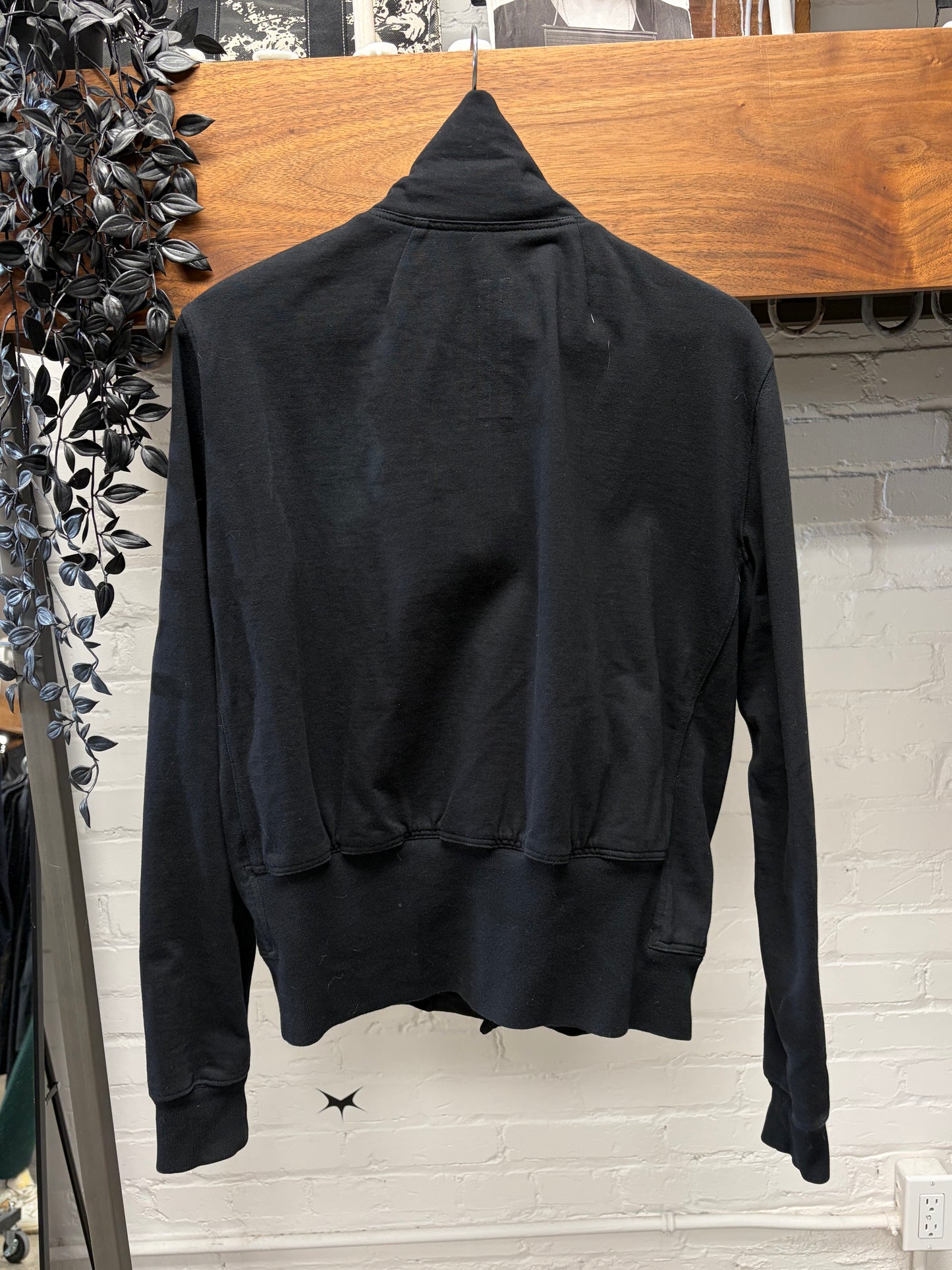 AW2021 Rick Owens ‘Gethsemane’ Mollino Zip Black High Neck Sweatshirt