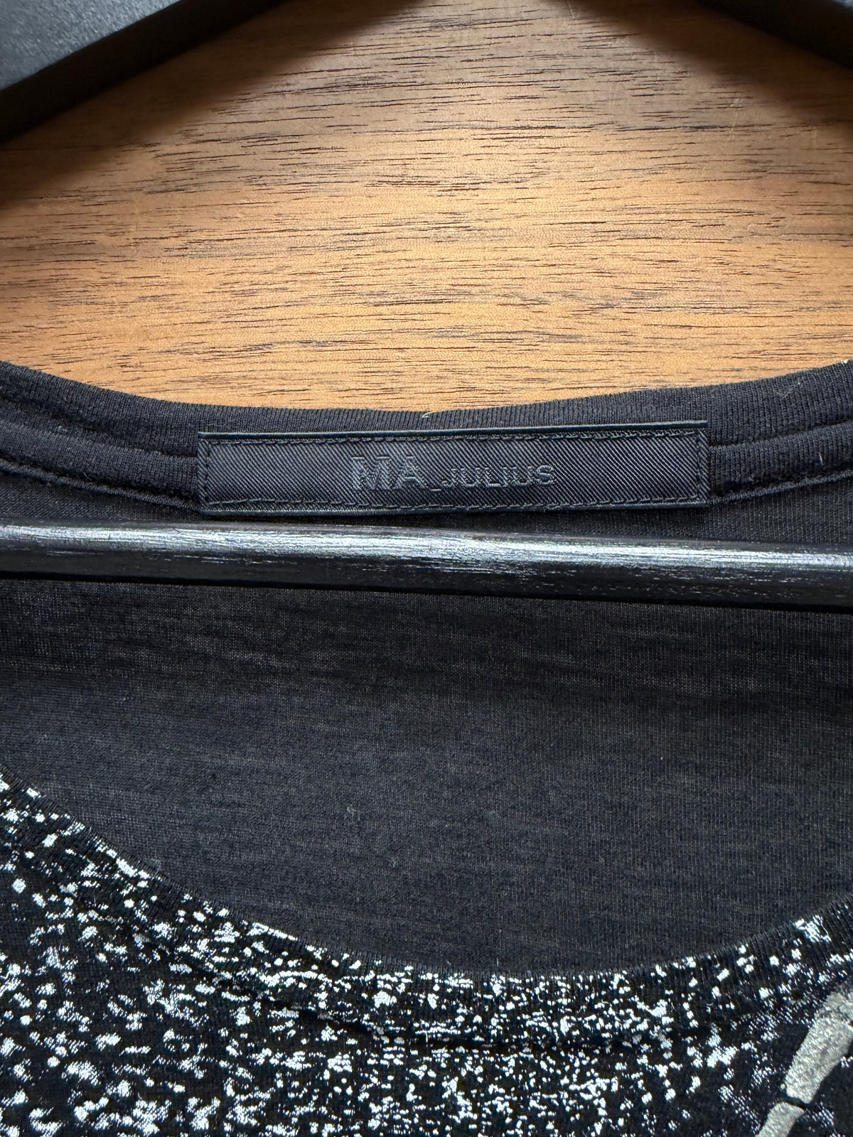AW2013 Julius ‘Metal Shavings’ Black Jersey Cotton Short Sleeve T-Shirt