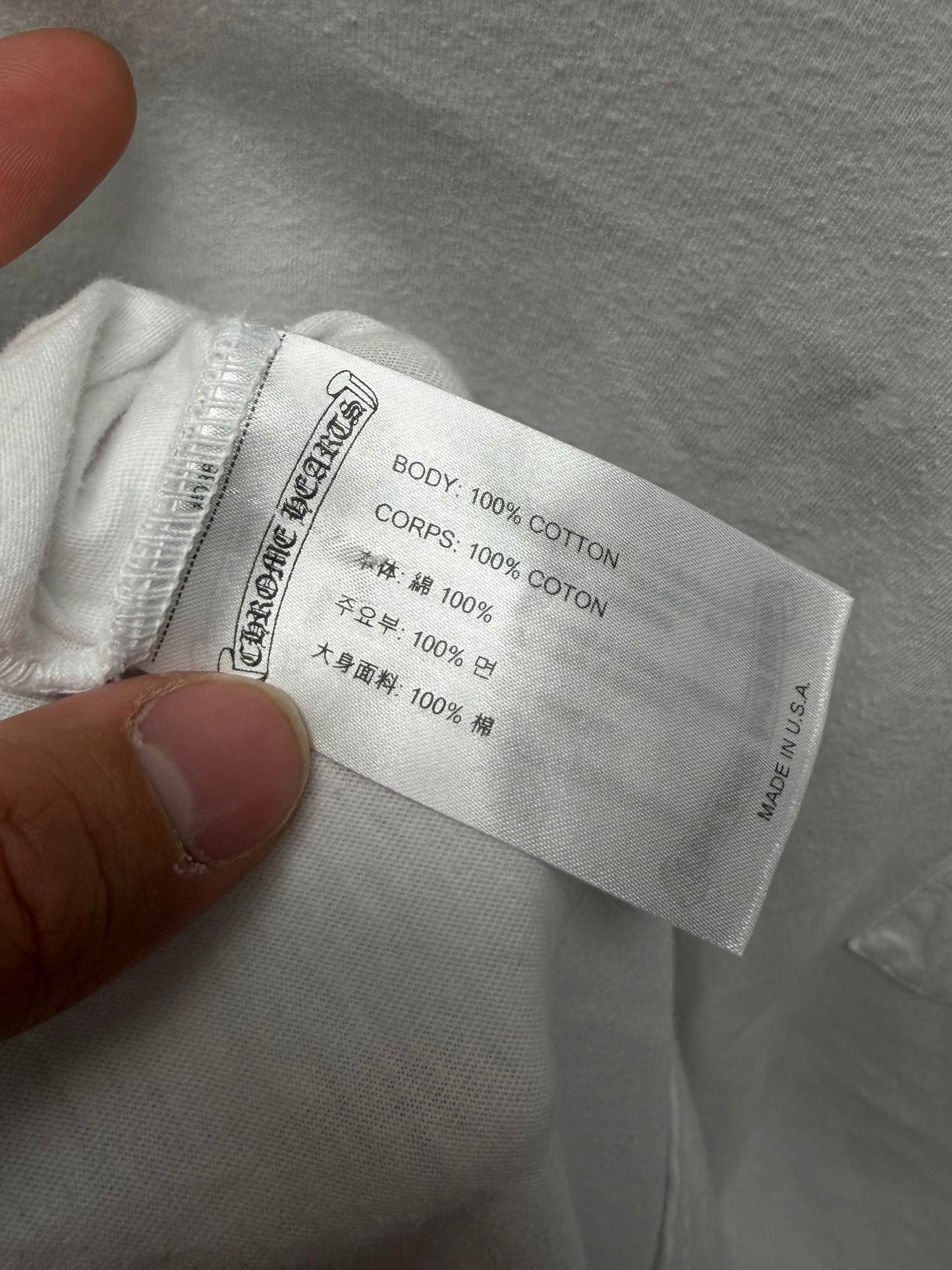 Chrome Hearts ‘Script Logo’ White Cotton Pocket T-Shirt
