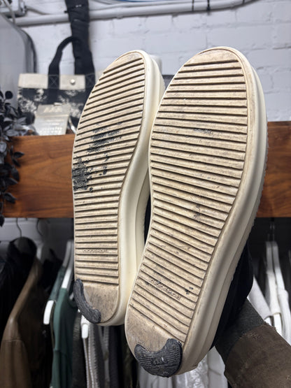 Rick Owens Black Canvas ‘Ramones’ Low Top Sneakers