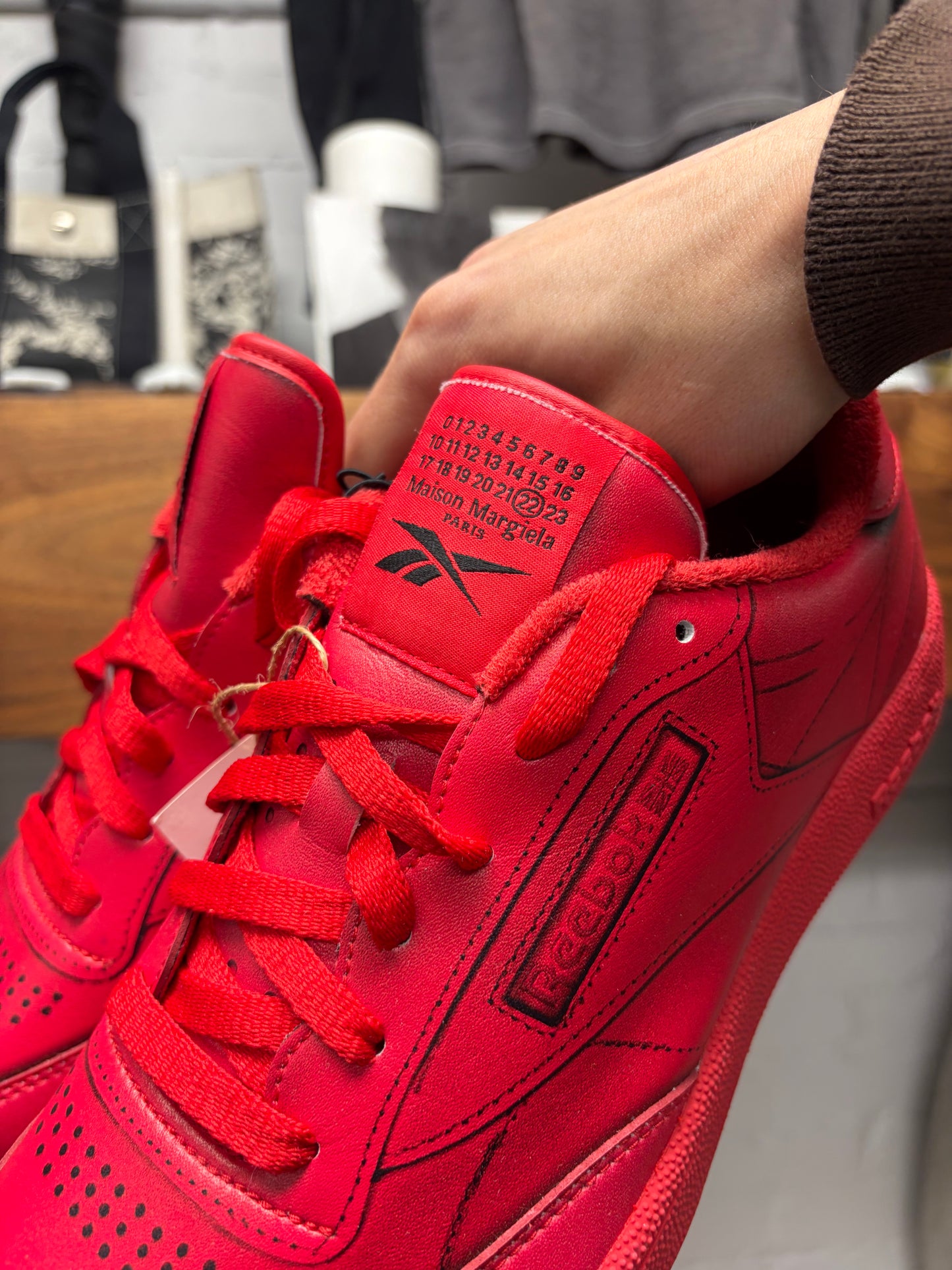 Maison Margiela x Reebok ‘Club C Classic’ Red Leather Low Top Sneakers