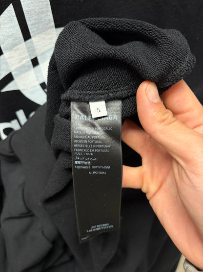 SS2024 Balenciaga ‘Layered Sports Logo’ Black Heavy Cotton Sweatshirt