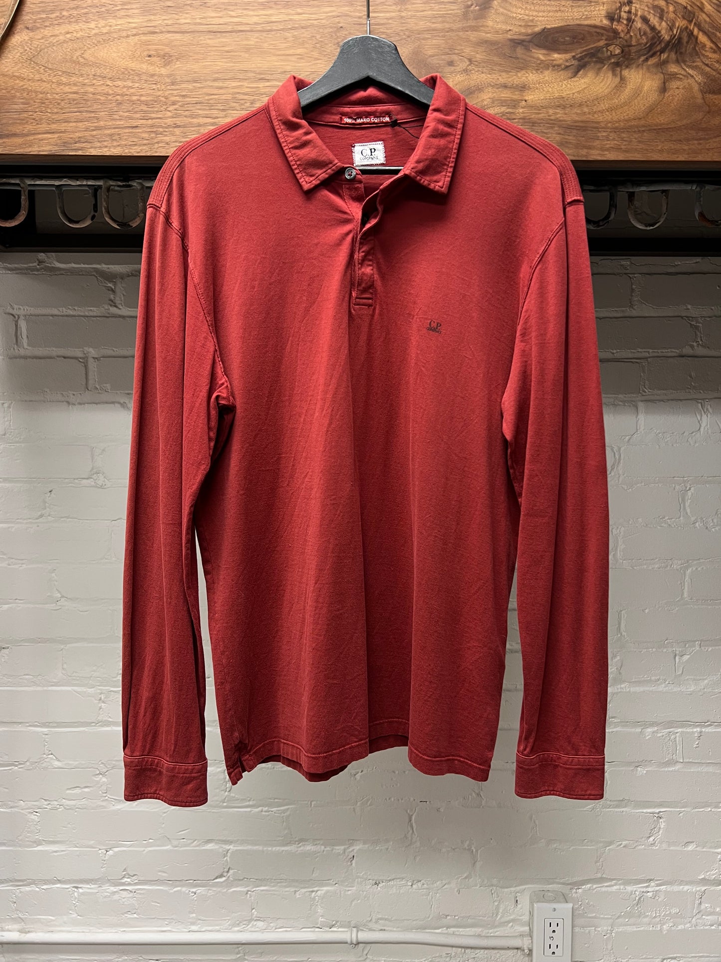 C.P. Company Embroidered Logo Long Sleeve Polo