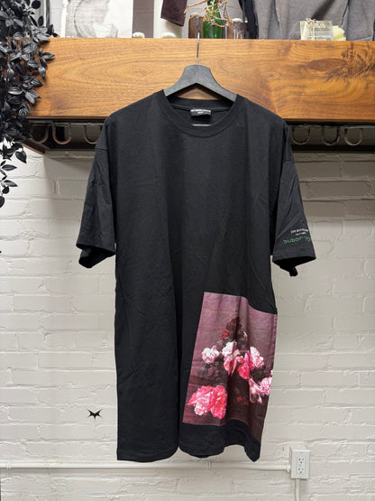 SS2021 Raf Simons Archive Redux ‘Joy Division’ PCL Black Flower Graphic T-Shirt