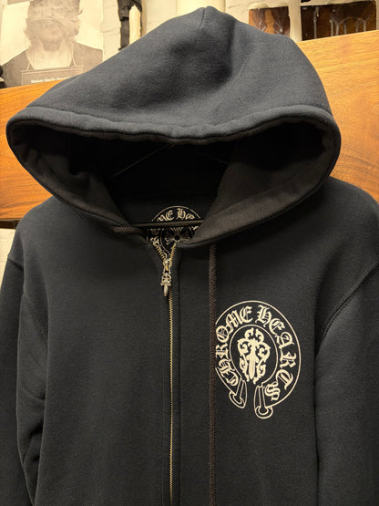 Chrome Hearts Thermal Lined ‘American Flag’ Black Zip-Up Hoodie