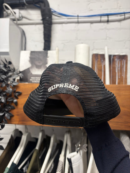 SS2024 Supreme ‘Gradient Logo’ Black Mesh Trucker Hat