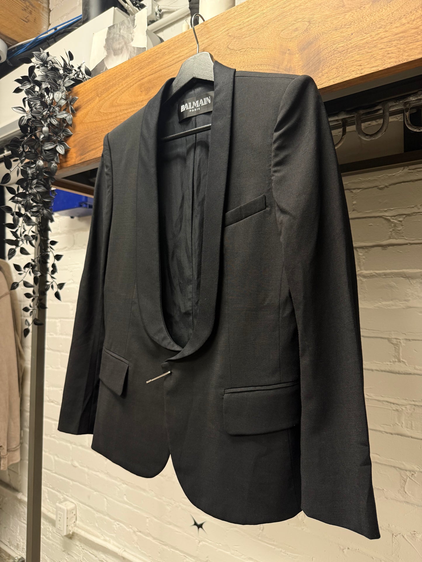 Balmain Black Tuxedo Cut Slim Fit Blazer