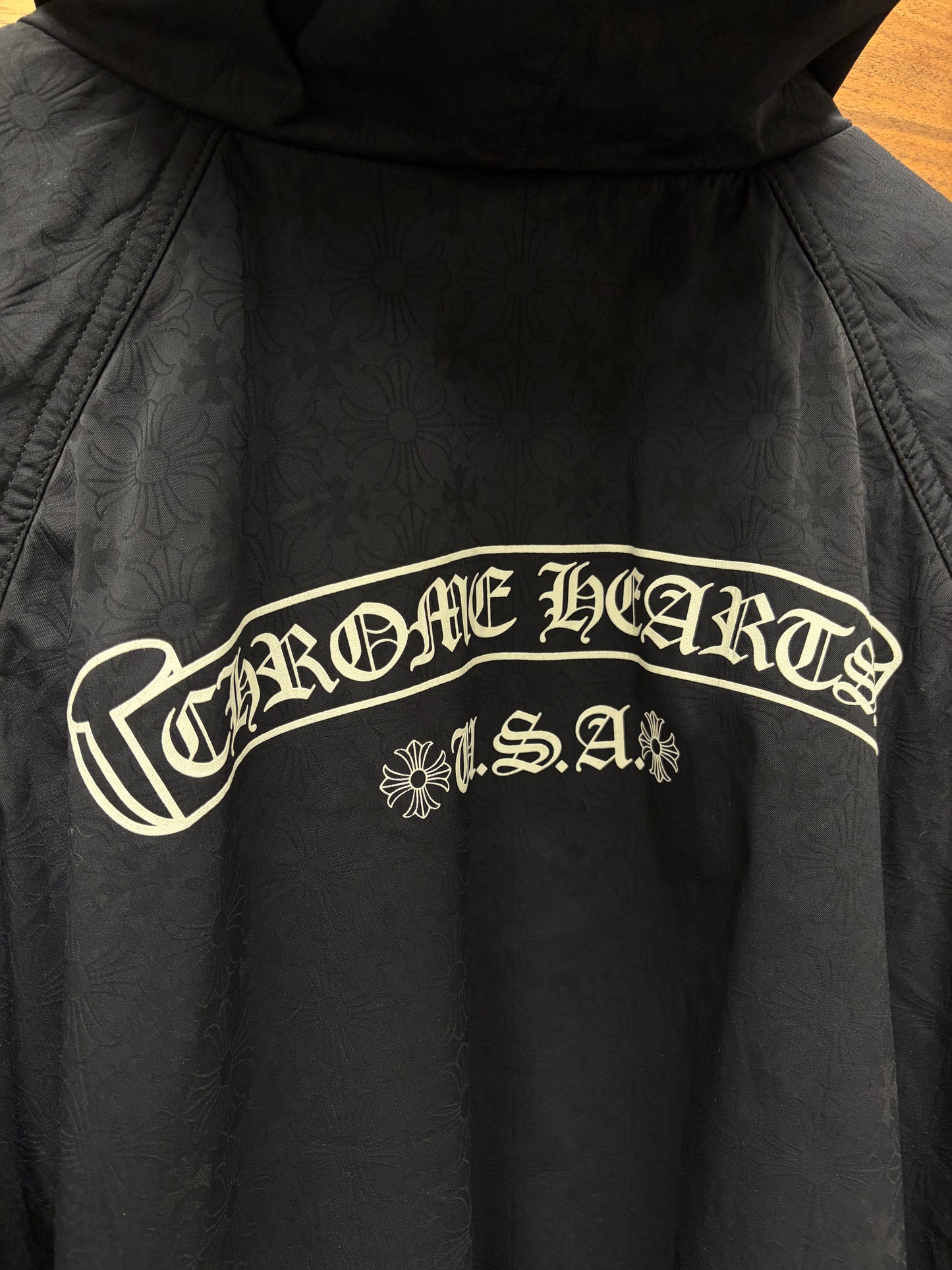 Chrome Hearts Reversible Jacquard Nylon/Raglan Hooded Zip-Up Jacket