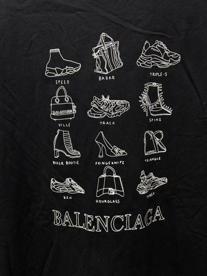 2020 Balenciaga ‘Signature Products’ Black Graphic T-Shirt