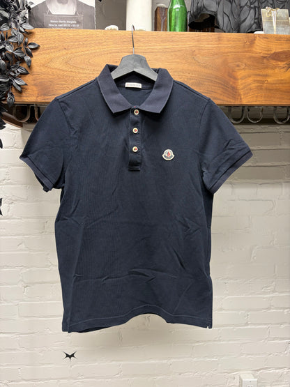 Moncler Navy Blue ‘Tricolor’ Cotton Polo