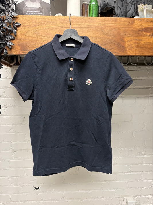 Moncler Navy Blue ‘Tricolor’ Cotton Polo