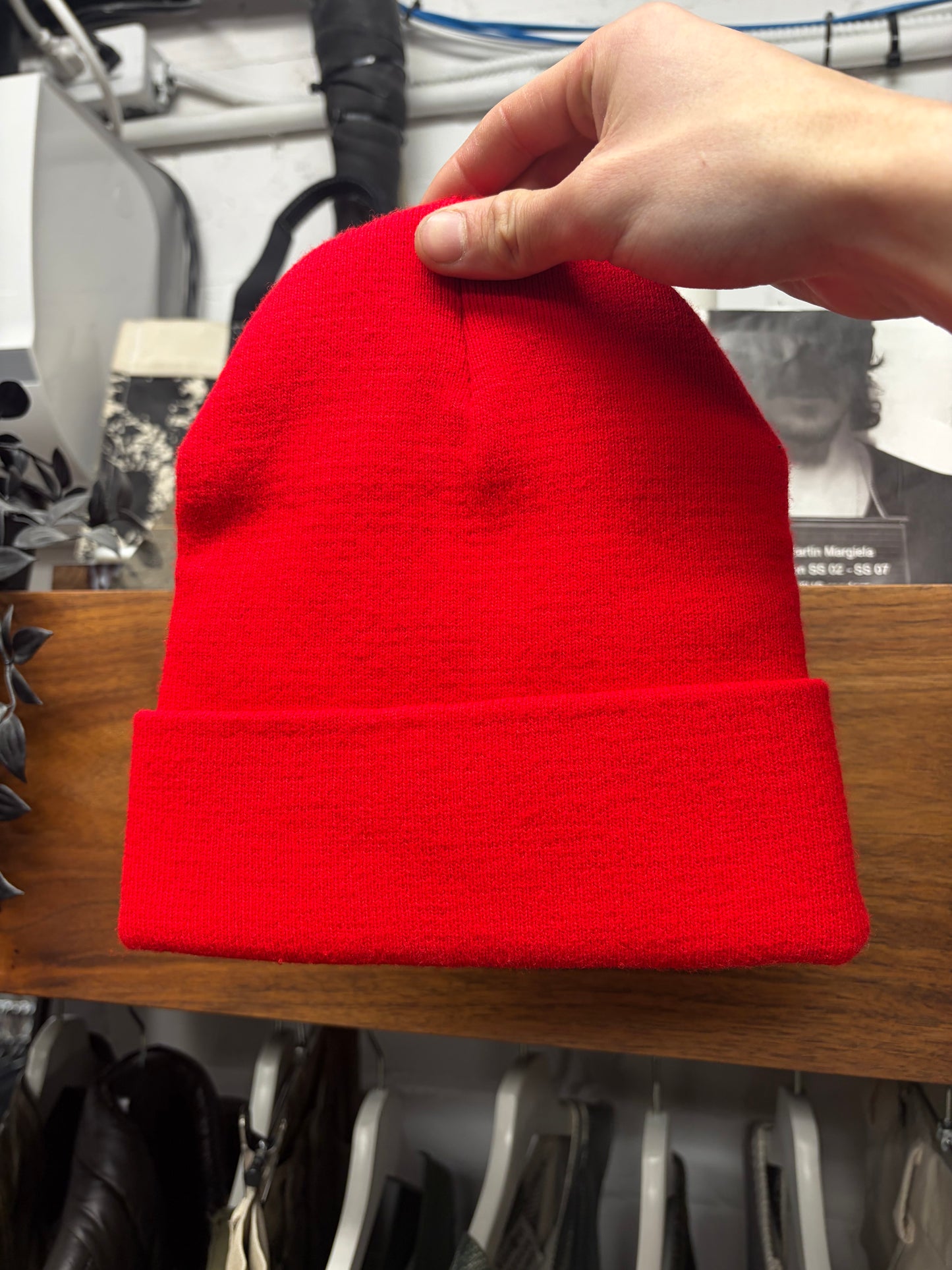 Chrome Hearts Red Embroidered ‘Scroll Logo’ Beanie