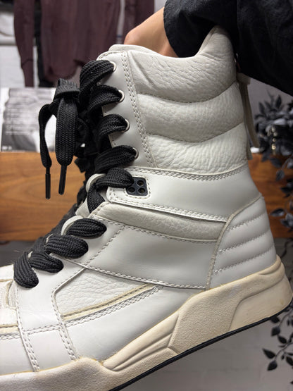 Diet Butcher Slim Skin DBSS ‘Dunk’ White Leather High Top Sneakers