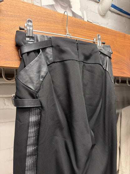 SS2010 Gucci by Frida Giannini Crystal Harness Closure Black Silk Trousers