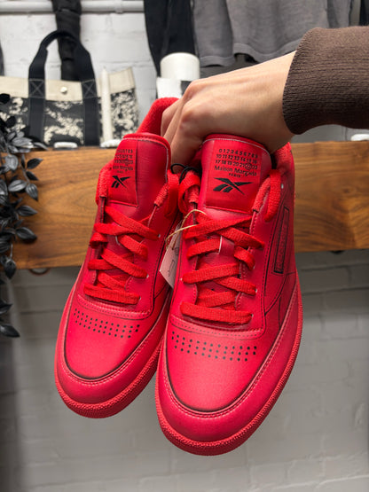 Maison Margiela x Reebok ‘Club C Classic’ Red Leather Low Top Sneakers