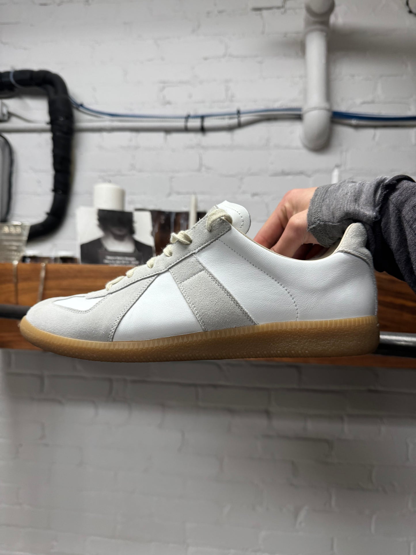 Maison Margiela Replica ‘G.A.T’ White/Gum Sole Low Top Sneakers