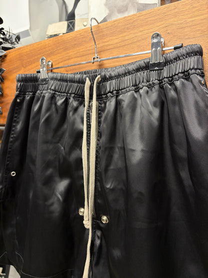 AW2021 Rick Owens ‘Gethsemane’ Satin Black Drawstring Boxer Shorts