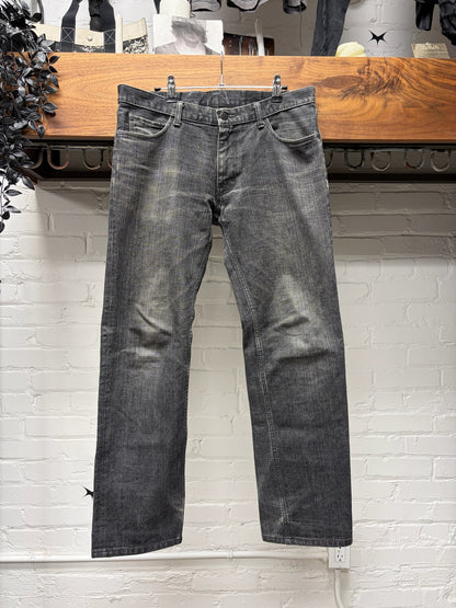 Number (N)ine Black ‘Crying Heart’ Leather Patch Skinny Jeans