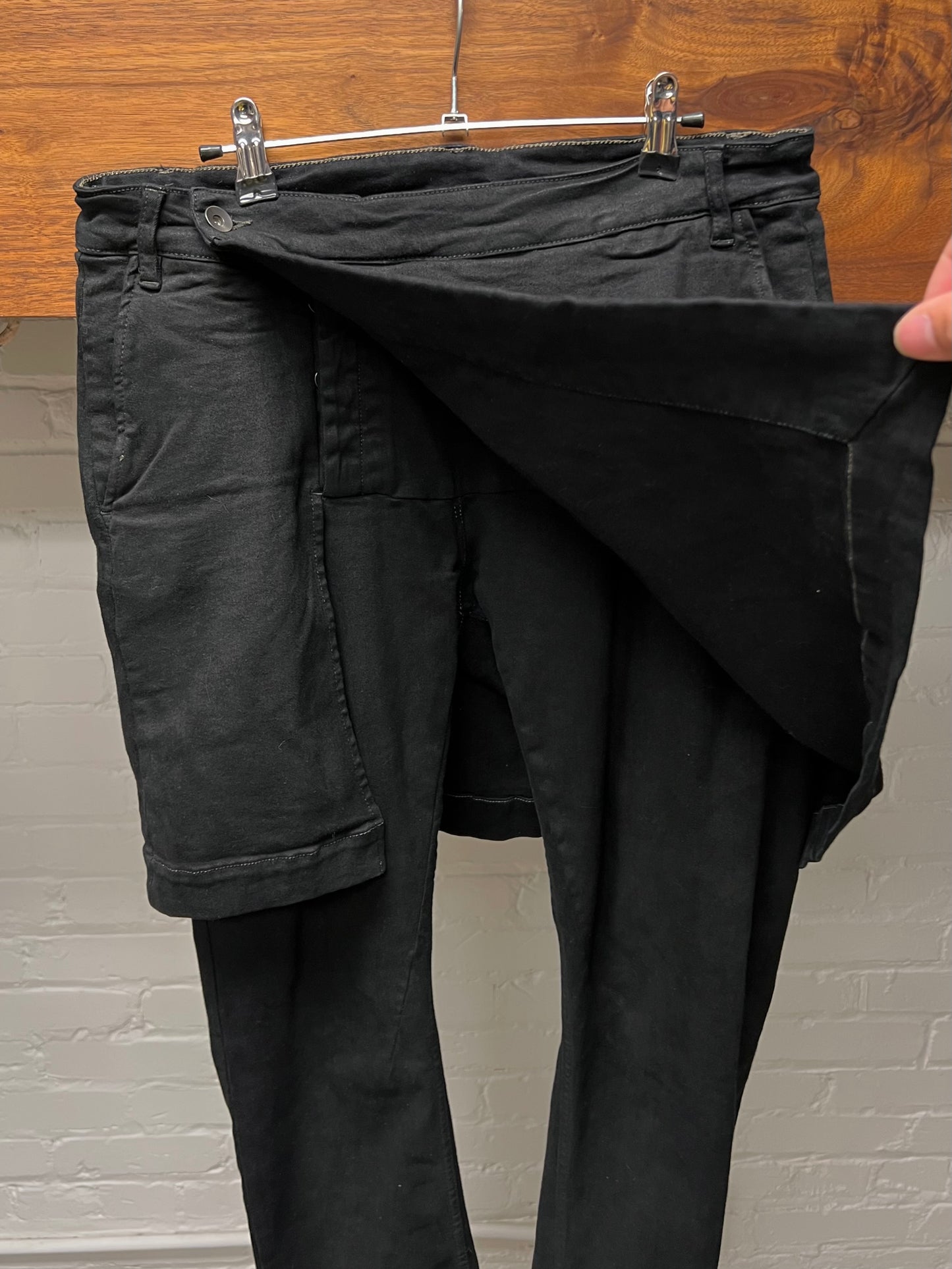 AW2016 Rick Owens ‘Mastadon’ Matte Black DRKSHDW Skirted Denim
