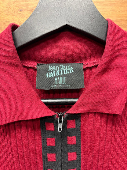 Vintage Jean Paul Gaultier ‘Maille’ Mesh/Ribbed Jersey Cotton Polo