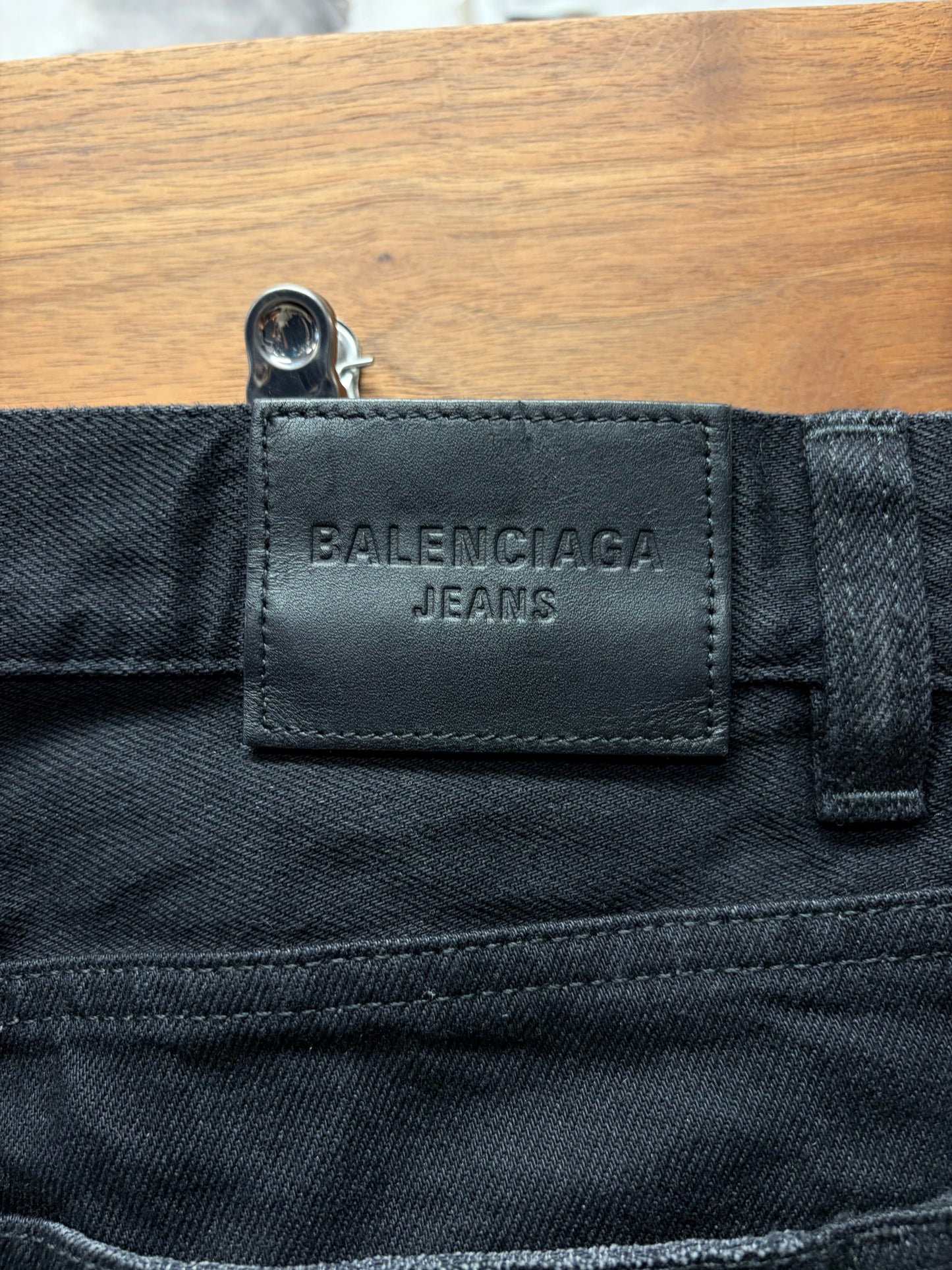 2022 Balenciaga ‘Lost Tape’ Heelbite Black Flared Leg Denim