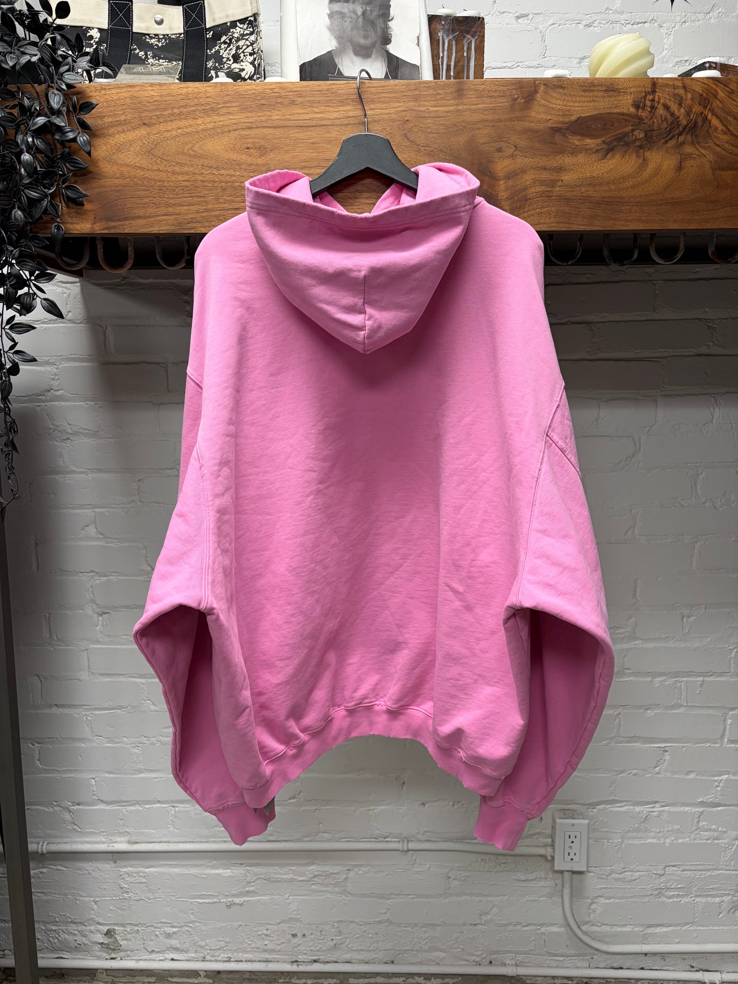 2022 Balenciaga ‘Stencil Logo’ Oversized Pink Pullover Hoodie