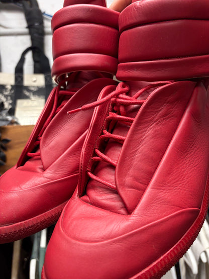 Maison Margiela ‘Future’ Red Leather High Top Sneakers