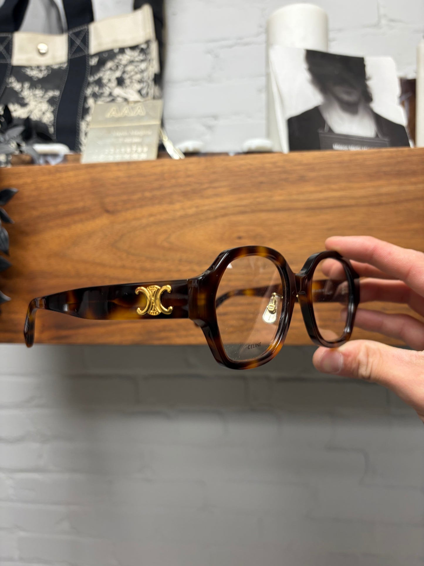Celine ‘CL50134F’ Brown Tortoisehell Rounded Oversized Optical Glasses