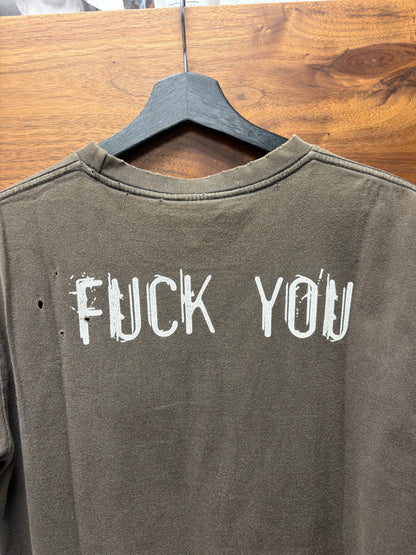 SS2004 Number (N)ine ‘Motherfucker’ Distressed Brown T-Shirt