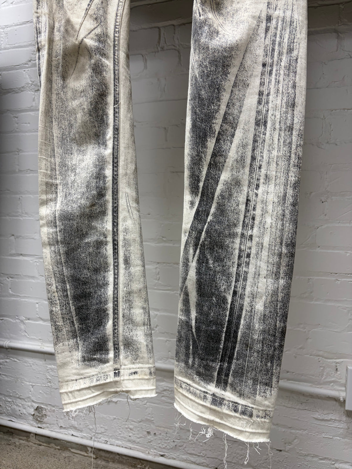 AW2014 Rick Owens ‘Moody’ Grey ‘Gravel’ Skinny Jeans with Released  Bottom Hem