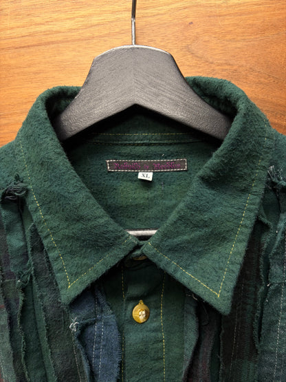Needles Reconstructed ‘Rebuild’ Patchwork Green Flannel