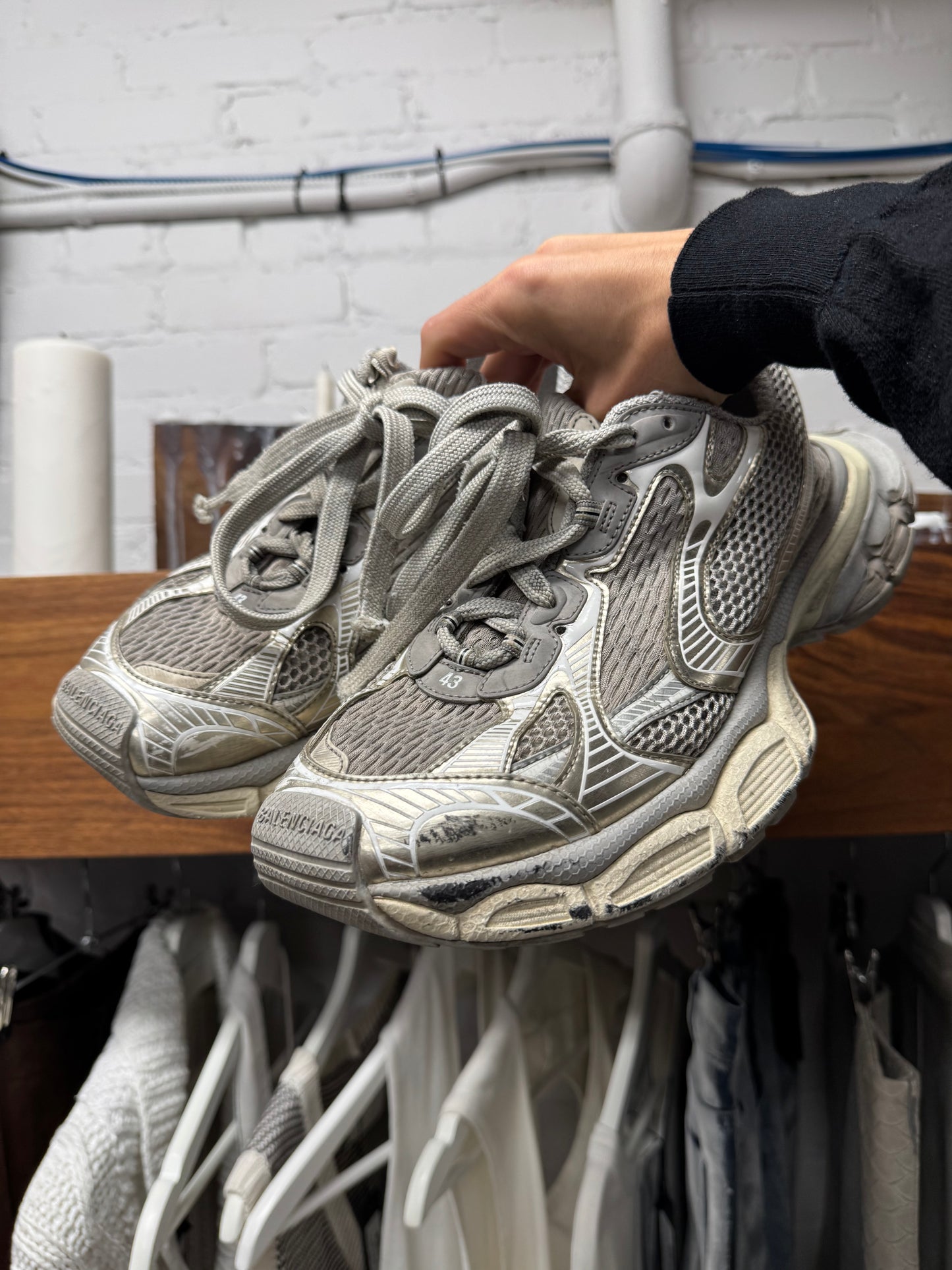 Balenciaga ‘3XL’ Cream/White Worn Out Oversized Sneakers