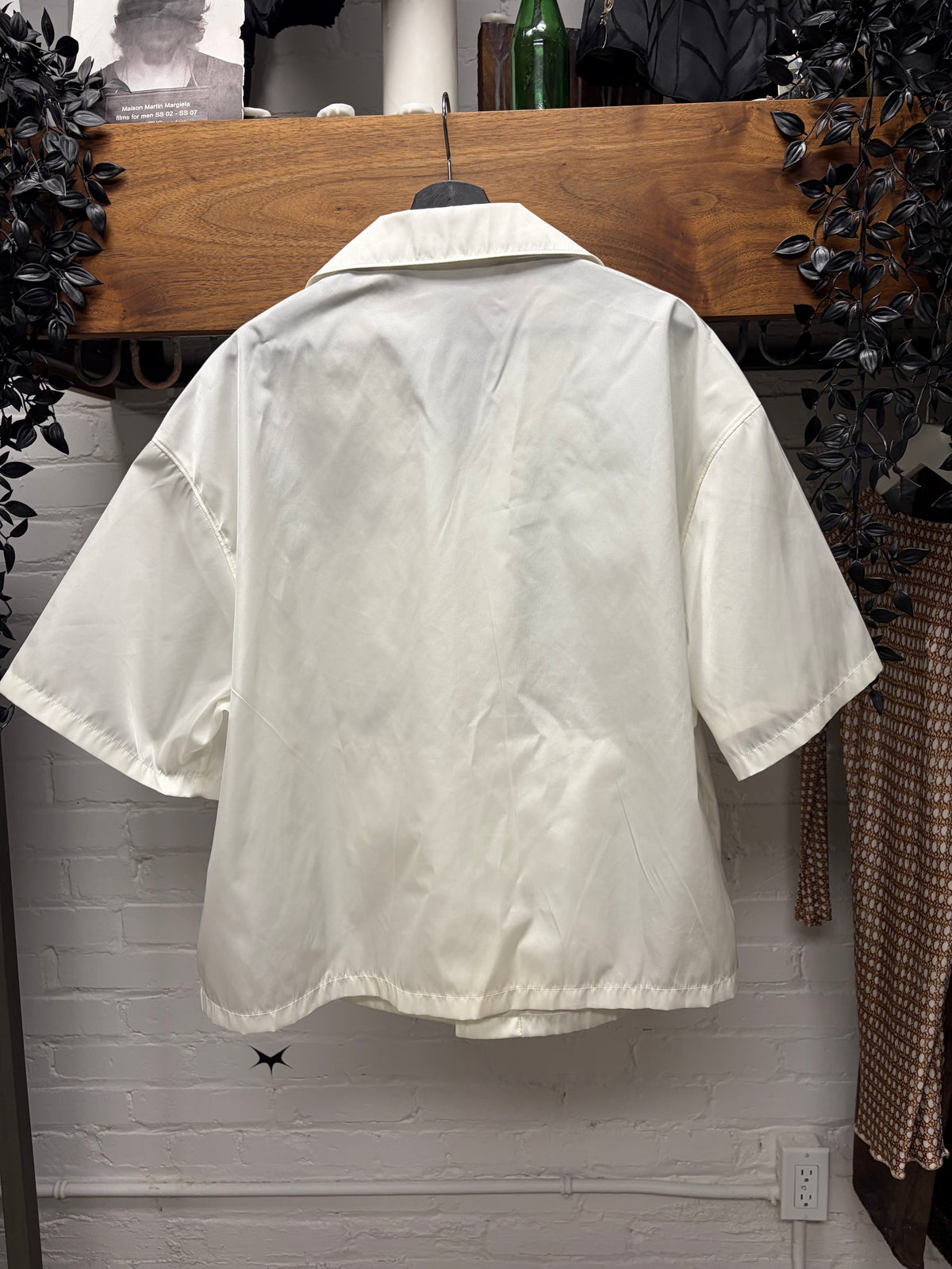 Prada Re-Nylon White Camp Collar Button Up Shirt