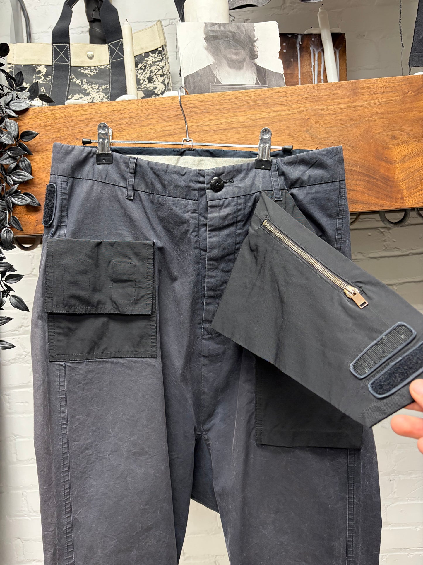 AW2014 Rick Owens ‘Memphis’ Black Patchwork Panelled Pants