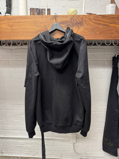 Rick Owens Canvas ‘Gimp’ Eye Cutout Full Zip Hoodie