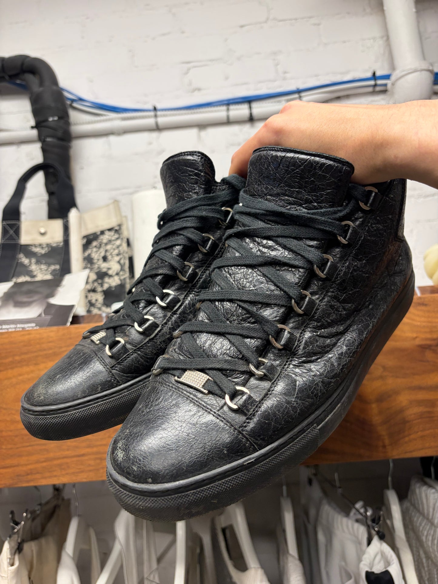 Balenciaga Triple Black ‘Arena’ High Top Sneakers