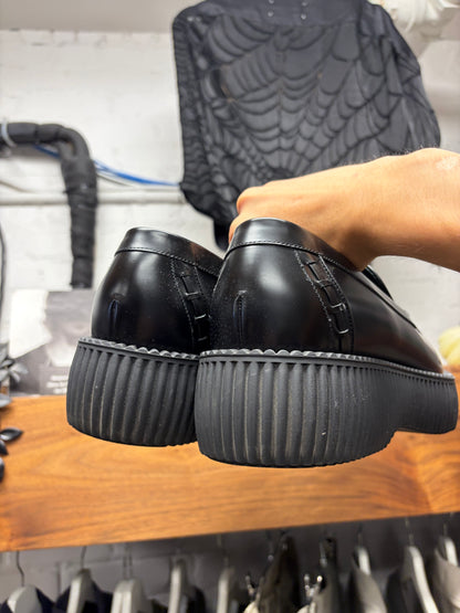 Gucci Black Patent Leather ‘Creeper’ Platform Horsebit Loafers