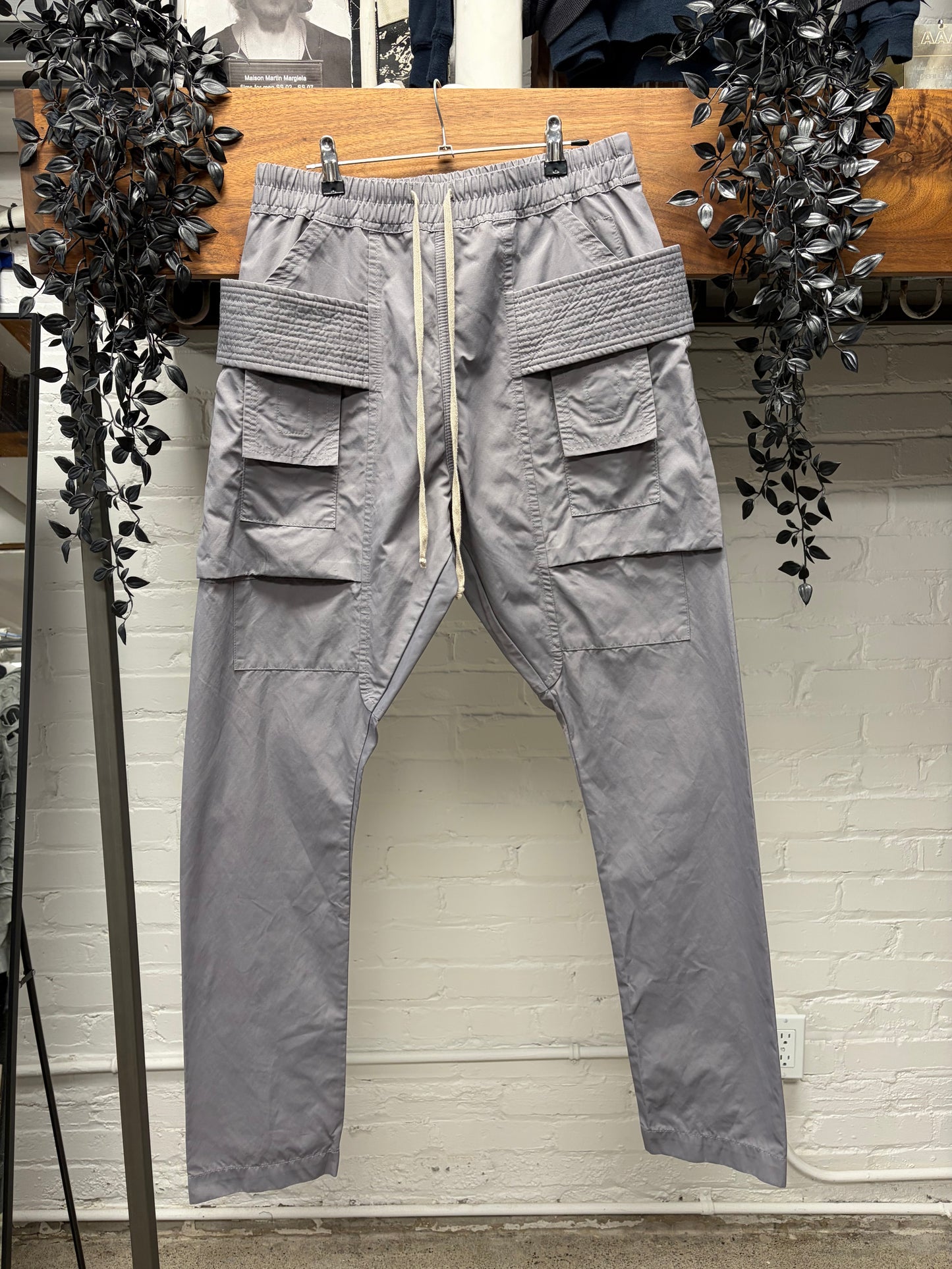 2018 Rick Owens ‘Creatch’ Blu/Grey Drawstring Cargo Pants
