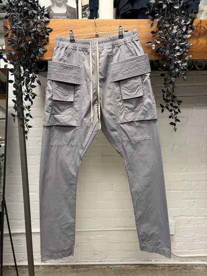 2018 Rick Owens ‘Creatch’ Blu/Grey Drawstring Cargo Pants