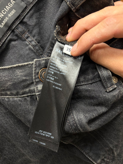 2023 Balenciaga Dark Grey Flared Cut Relaxed Fit Denim