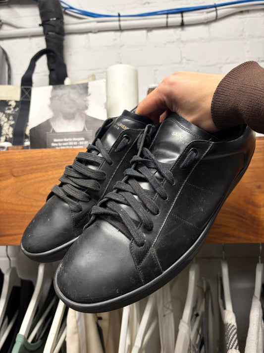 Saint Laurent ‘SL/01’ Court Black Leather Low Top Sneakers