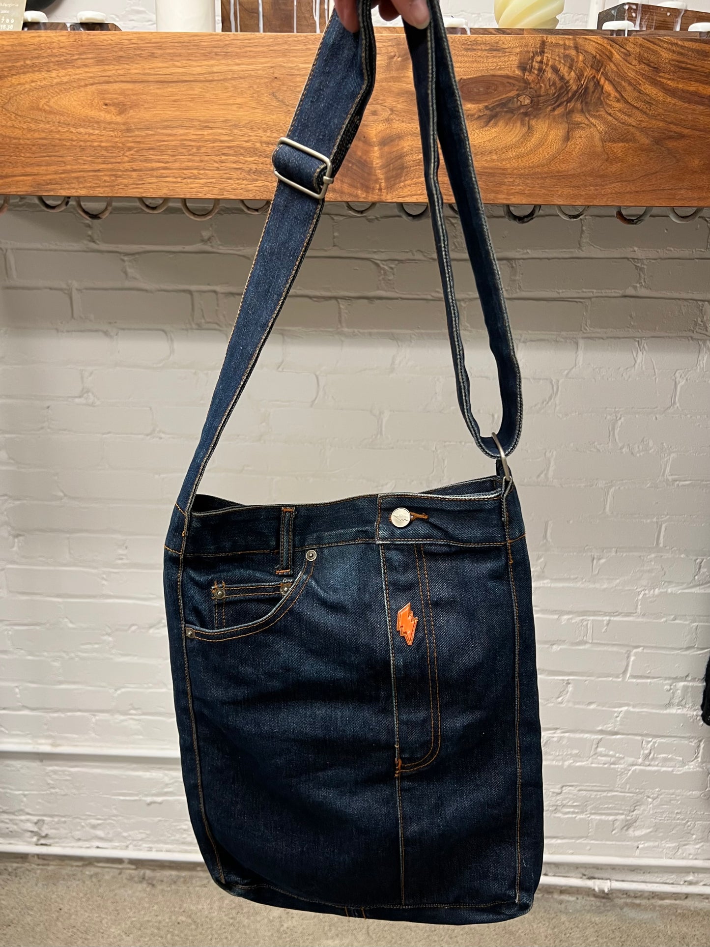 W&LT By Walter Van Beirendonck ‘Skirt’ Denim Crossbody Sling Bag