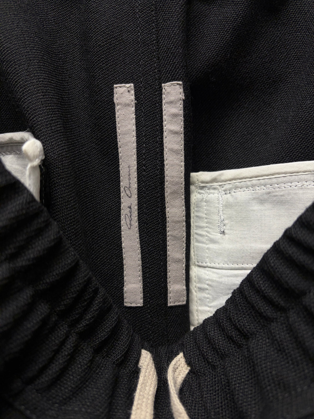 Rick Owens Mainline ‘CargoBela’ Black Heavyweight Wide Leg Drawstring Pants