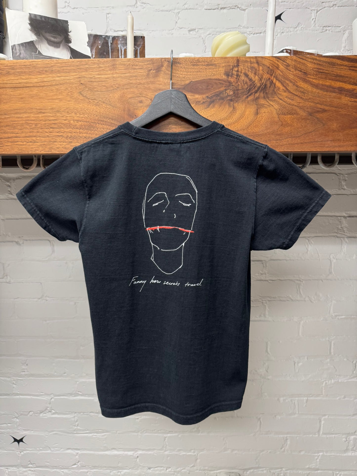 Kiko Kostadinov ‘Funny How Secrets Travel’ Black Graphic T-Shirt