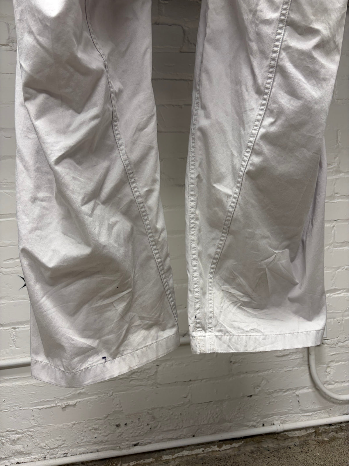 2023 Balenciaga Wide Leg Light Grey Pants with Buckle Adjustable Waistband