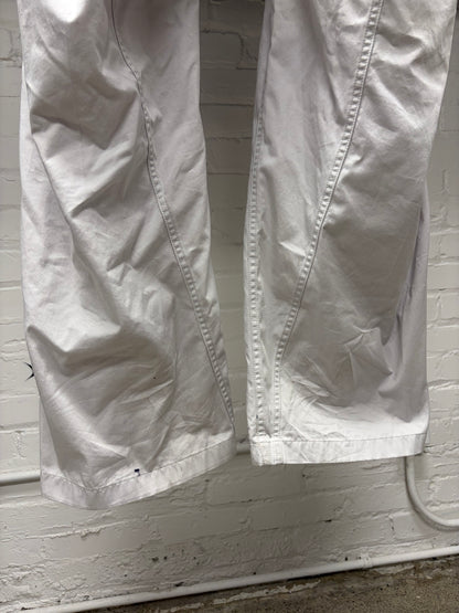 2023 Balenciaga Wide Leg Light Grey Pants with Buckle Adjustable Waistband