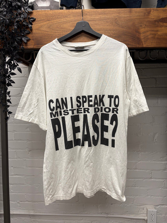 SS2009 Dior Homme ‘Mister Dior’ Oversized White Slogan T-Shirt